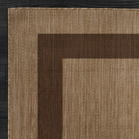 CAMILSON 9x12 rug in nut brown adds warm texture to decks and porches.