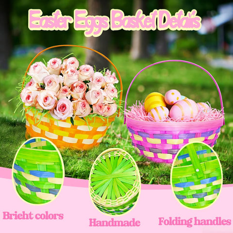CAMIRUS kid safe bamboo weave basket with smooth finish for children.
