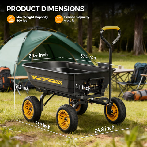 CAMMOO bed dimensions 25.60 L x 16.92 W x 8.27 H for capable loading