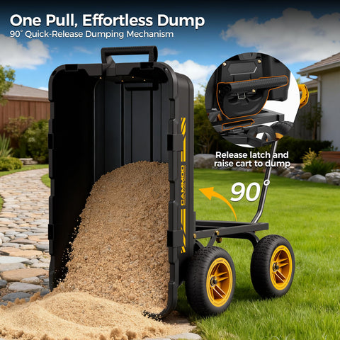 CAMMOO rugged no-flat tires handling grass and gravel terrain