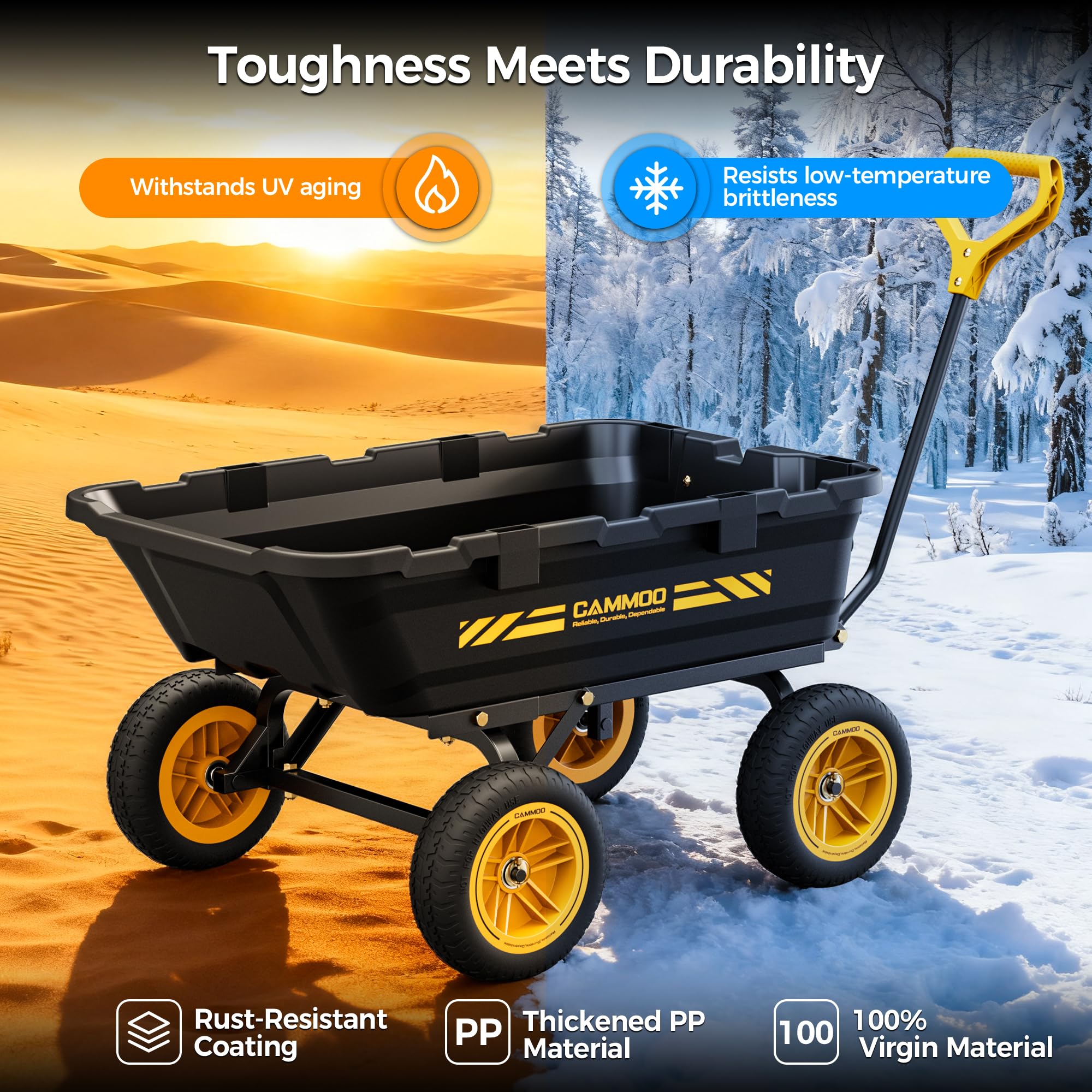 CAMMOO virgin polypropylene body emphasizes long-lasting durability