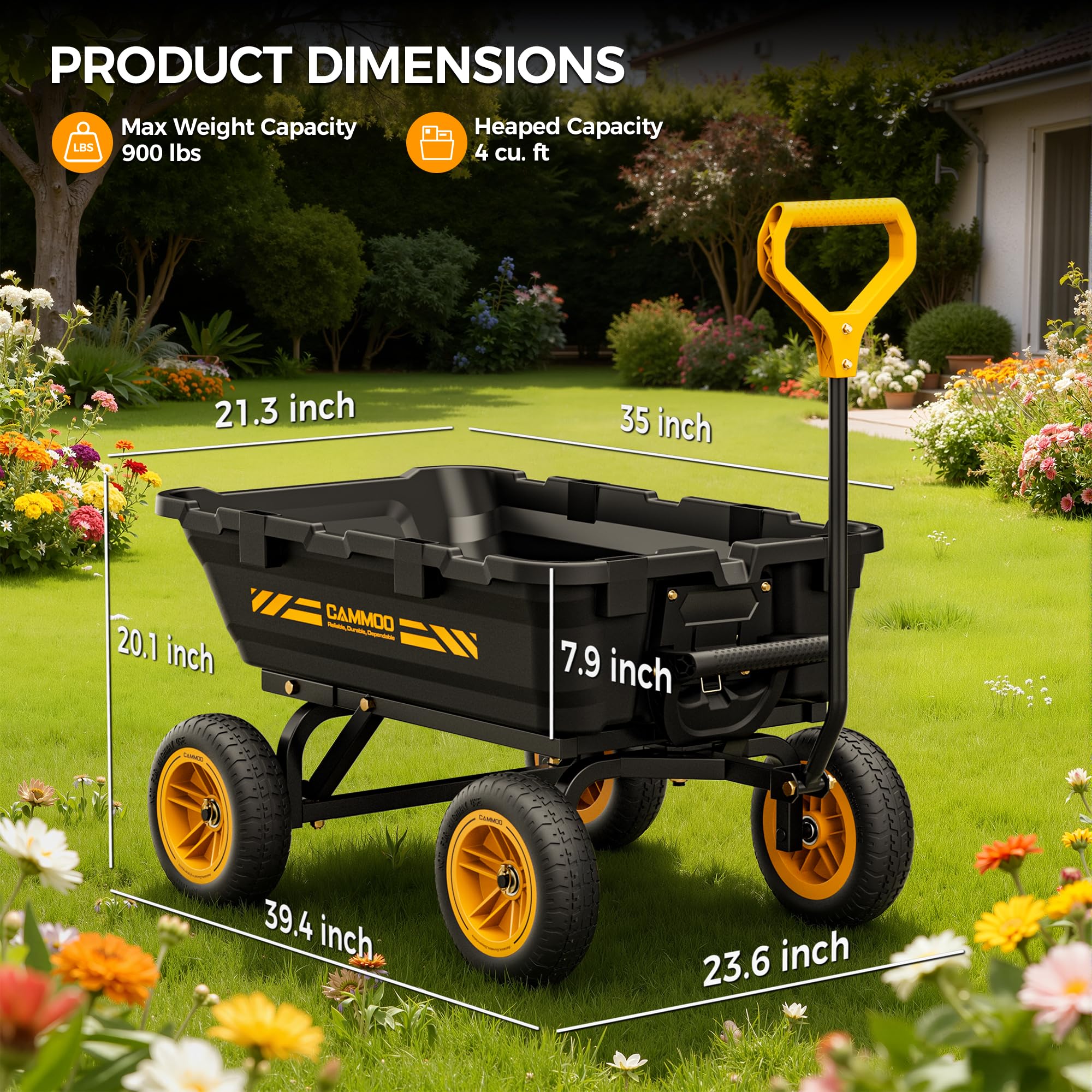 CAMMOO outdoor yard use for firewood and tools transport