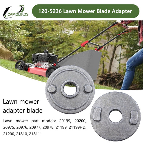 CAMOLIKOS blade adapter maintains blade alignment for even lawn cuts.