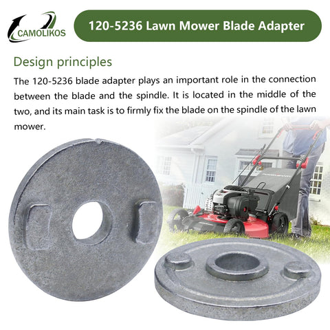 CAMOLIKOS 120-5236 blade adapter fitted on Toro, supporting spindle safety and performance.