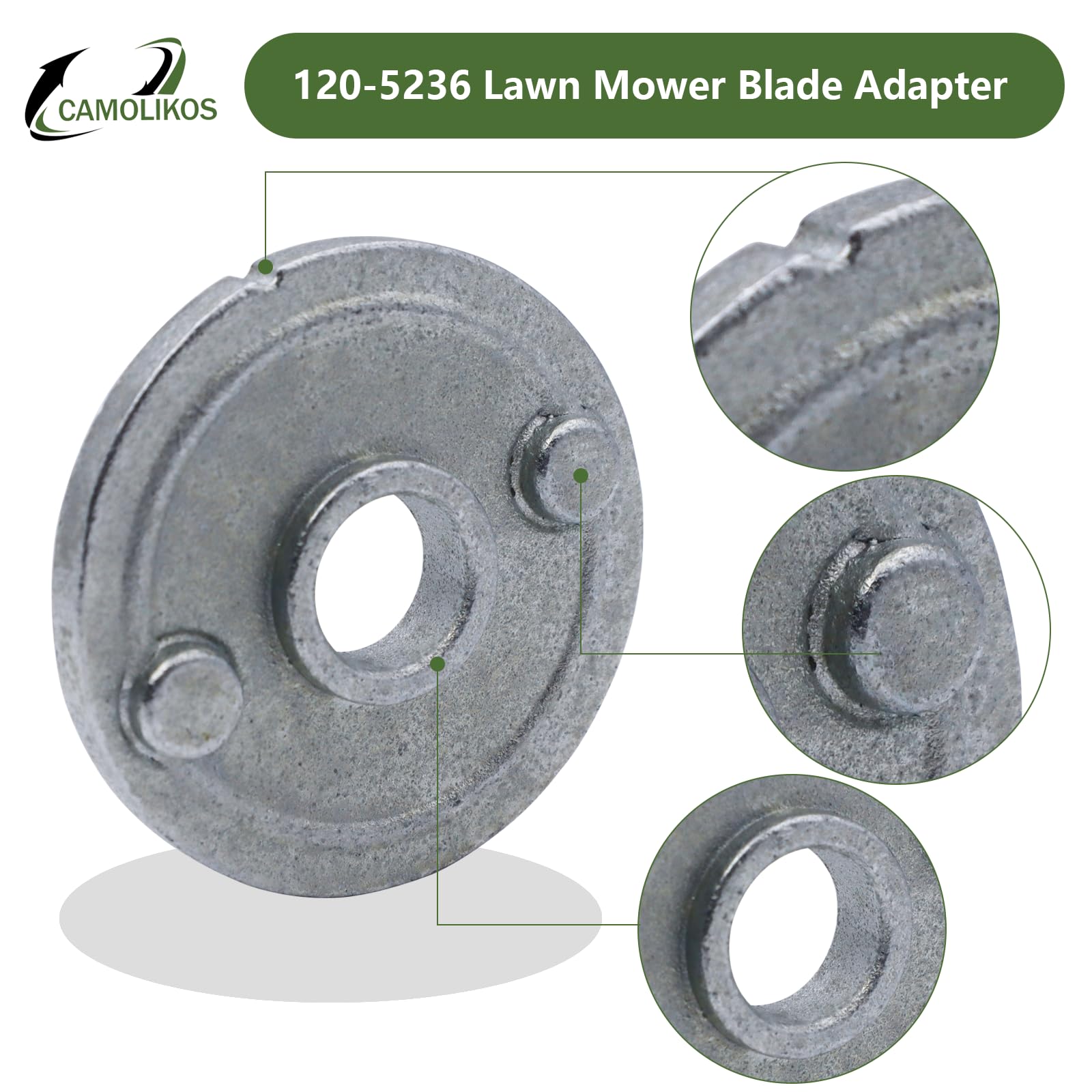 CAMOLIKOS blade adapter fits multiple Toro models for versatile compatibility.