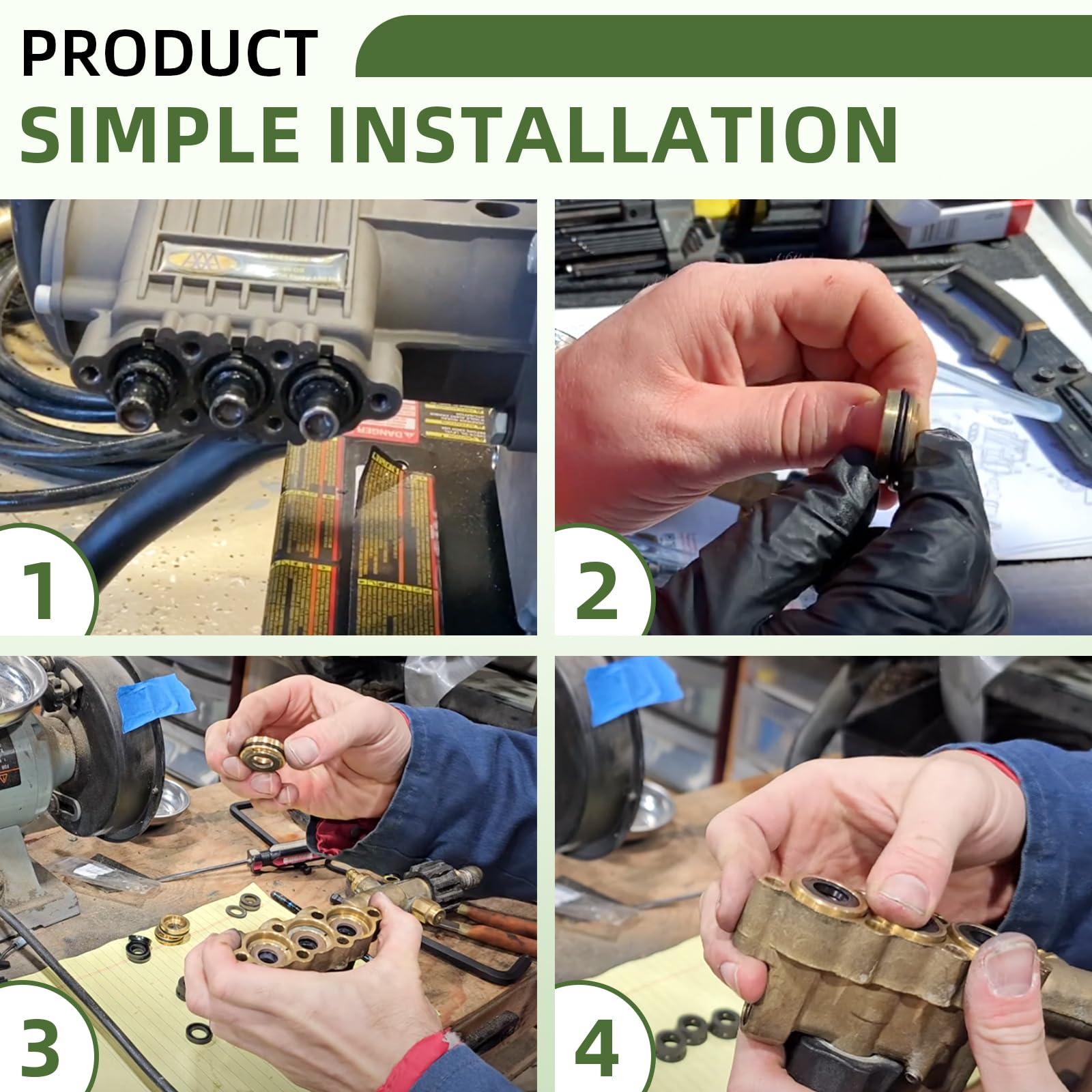 CAMOLIKOS 7106733 seal kit pump compatibility label highlights broad Simpson model support.
