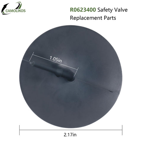CAMOLIKOS relief valve for Polaris Zodiac leaf catcher, top-view highlights easy installation and quick reseal.