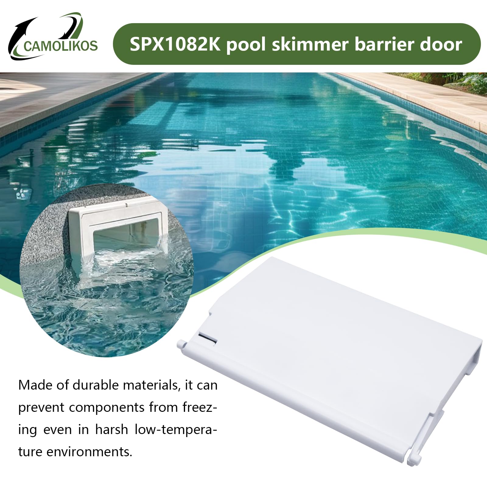 CAMOLIKOS SPX1082K compatible skimmer door in Hayward system setup.