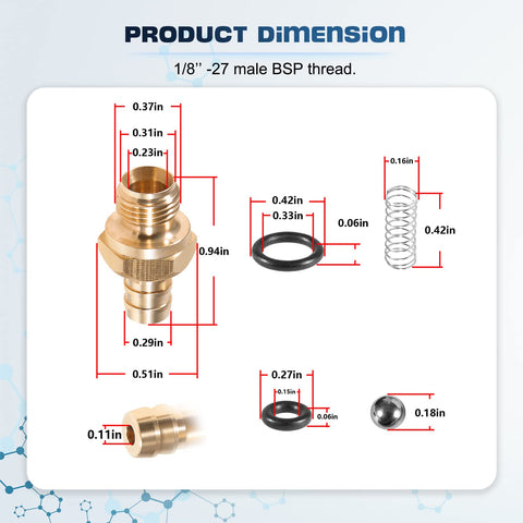Camoo injector kit springs and O-rings ensure a tight seal.