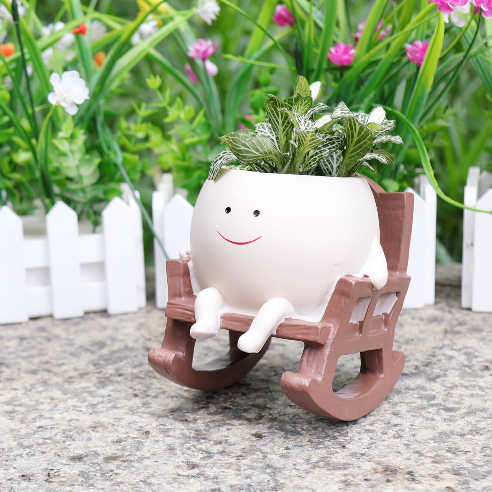 Camotank mini garden planter supports succulents and string of pearls