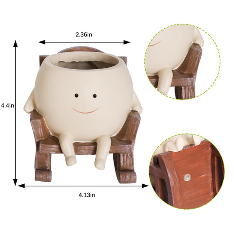 Camotank resin head planter suitable for indoor-outdoor use