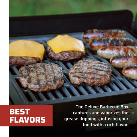Camp Chef Deluxe BBQ Grill Box locking hinged lid and heavy-duty handle