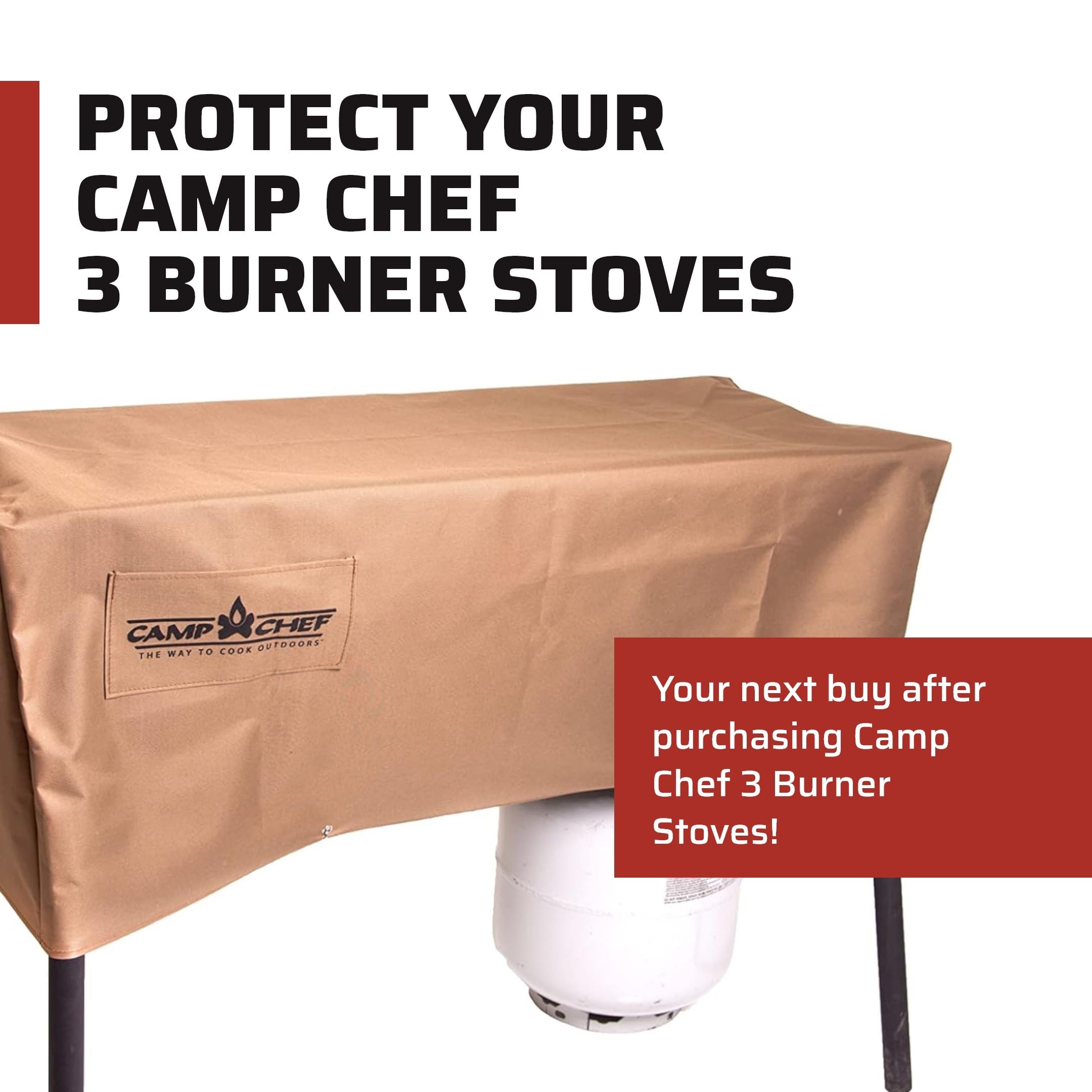 Camp Chef PC42 cover side profile showing wind cords and hooks