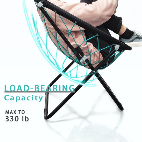 Camp Field Bungee Chair bowl-design enhances modern room decor