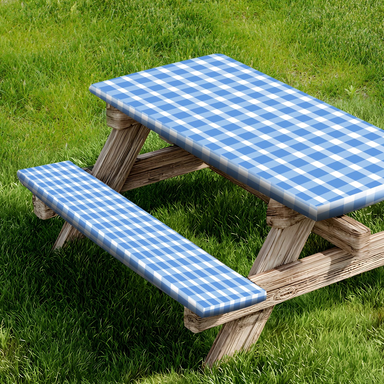 Camper Matters picnic table cover 72x28 protects surface from spills.