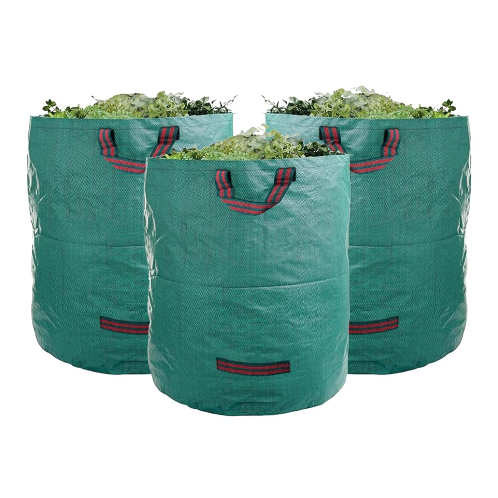 CAMPFIRE 3-pack garden bags with open hoop for stable, mess-free leaf collection.