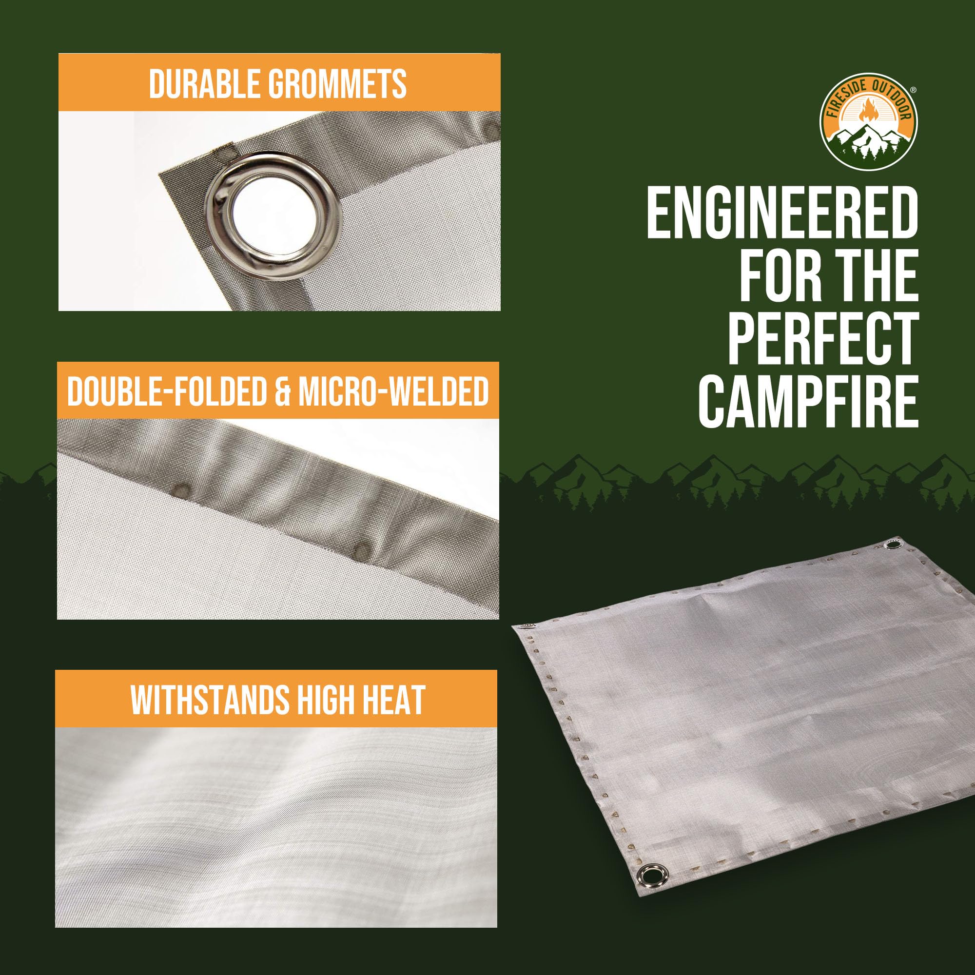 Campfire Defender Fireside Outdoor 125-lb support helps secure wood and cookware during camping.