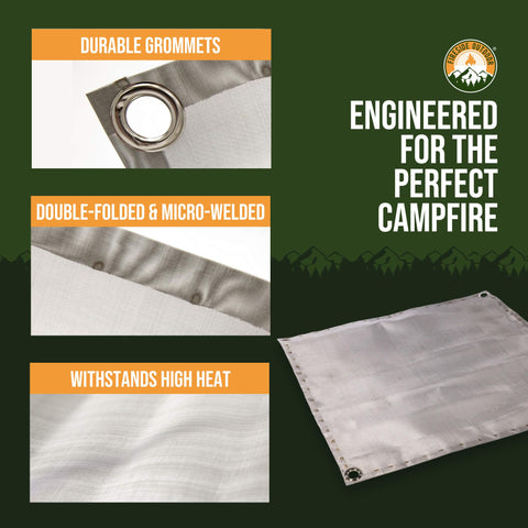 Campfire Defender Fireside Outdoor 125-lb support helps secure wood and cookware during camping.