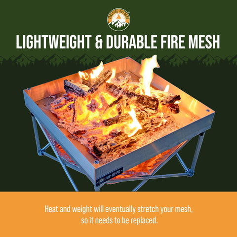 Campfire Defender Fireside Outdoor exact-fit 24-inch pit mesh for reliable campfire setups.