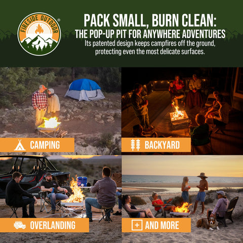 Campfire Defender Fireside 24-Inch stainless-aluminium construction withstands outdoor use.