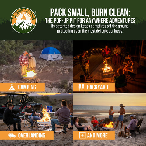 Campfire Defender mesh technology reduces smoke for clearer skies during gatherings.