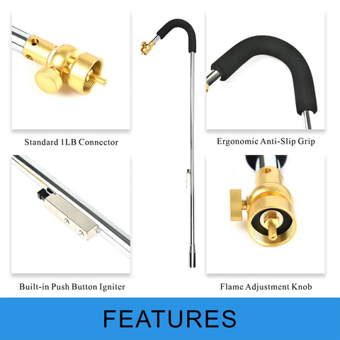 CAMPFIRE propane torch adjustable brass valve for heat control