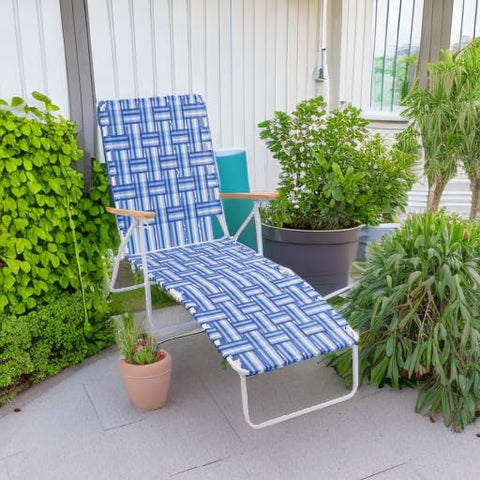 Camp & GO rust-resistant frame with web sling supports all-day relaxation