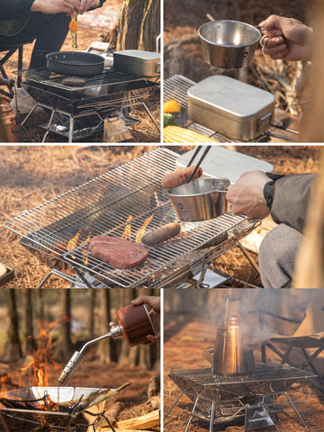 CampingMoon MT-3 wood-burning mode for traditional campfire cooking