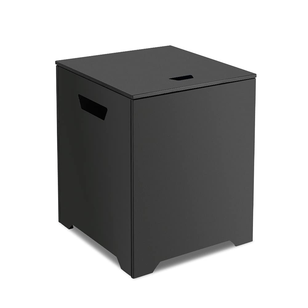 CAMPLUX propane tank cover table conceals a 20 lb tank for a tidy outdoor setup.