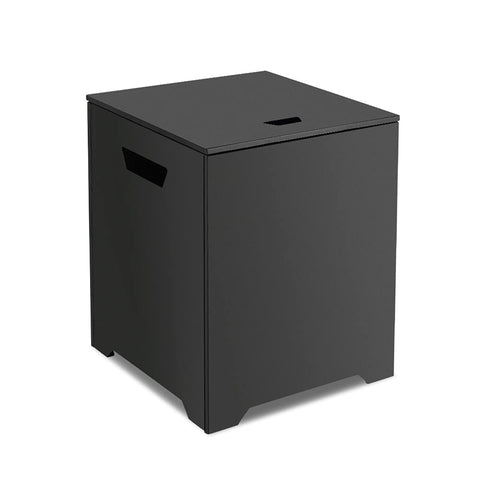CAMPLUX propane tank cover table conceals a 20 lb tank for a tidy outdoor setup.