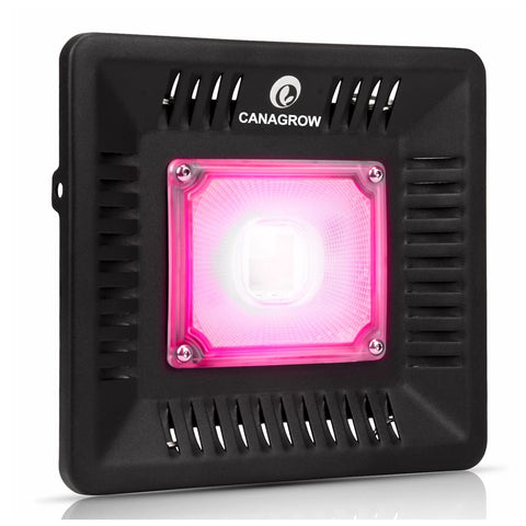 CANAGROW full spectrum LED grow light in outdoor setup for balanced plant growth