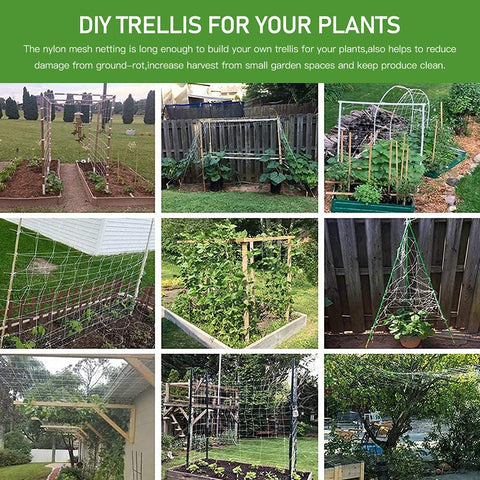 CANAGROW heavy-duty trellis netting keeps plants organized while pruning and harvesting.