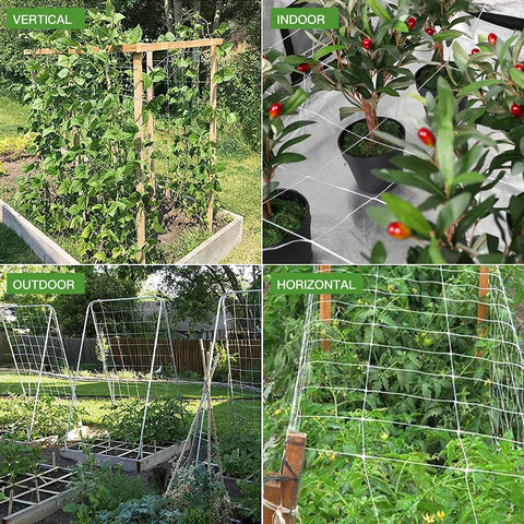CANAGROW 2-pack garden netting saves space by guiding vines upward.