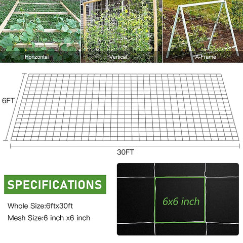 CANAGROW heavy-duty garden trellis supports pumpkins and flowers.