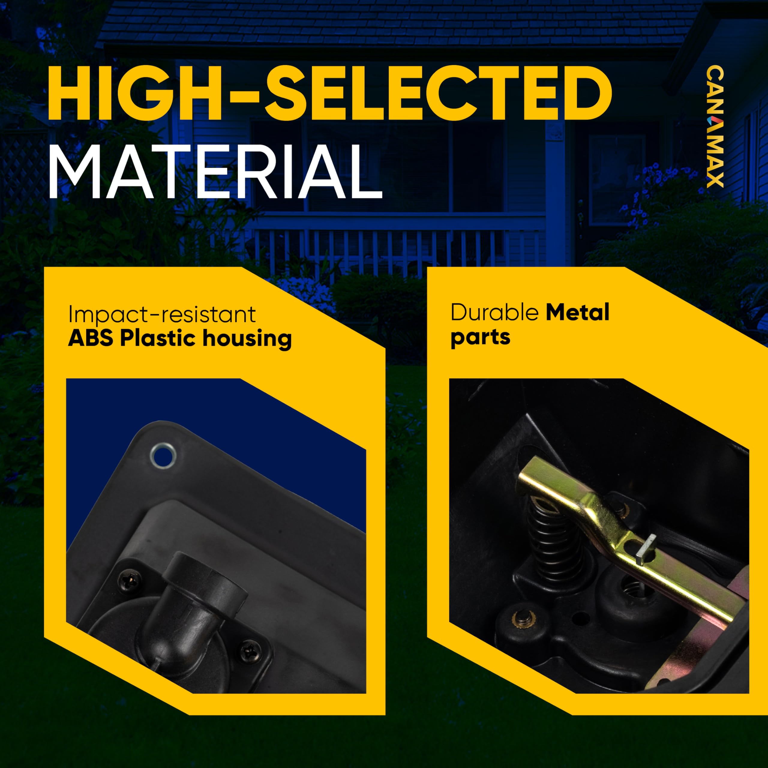 Canamax straight hose connection provides direct fuel routing for simple installation.
