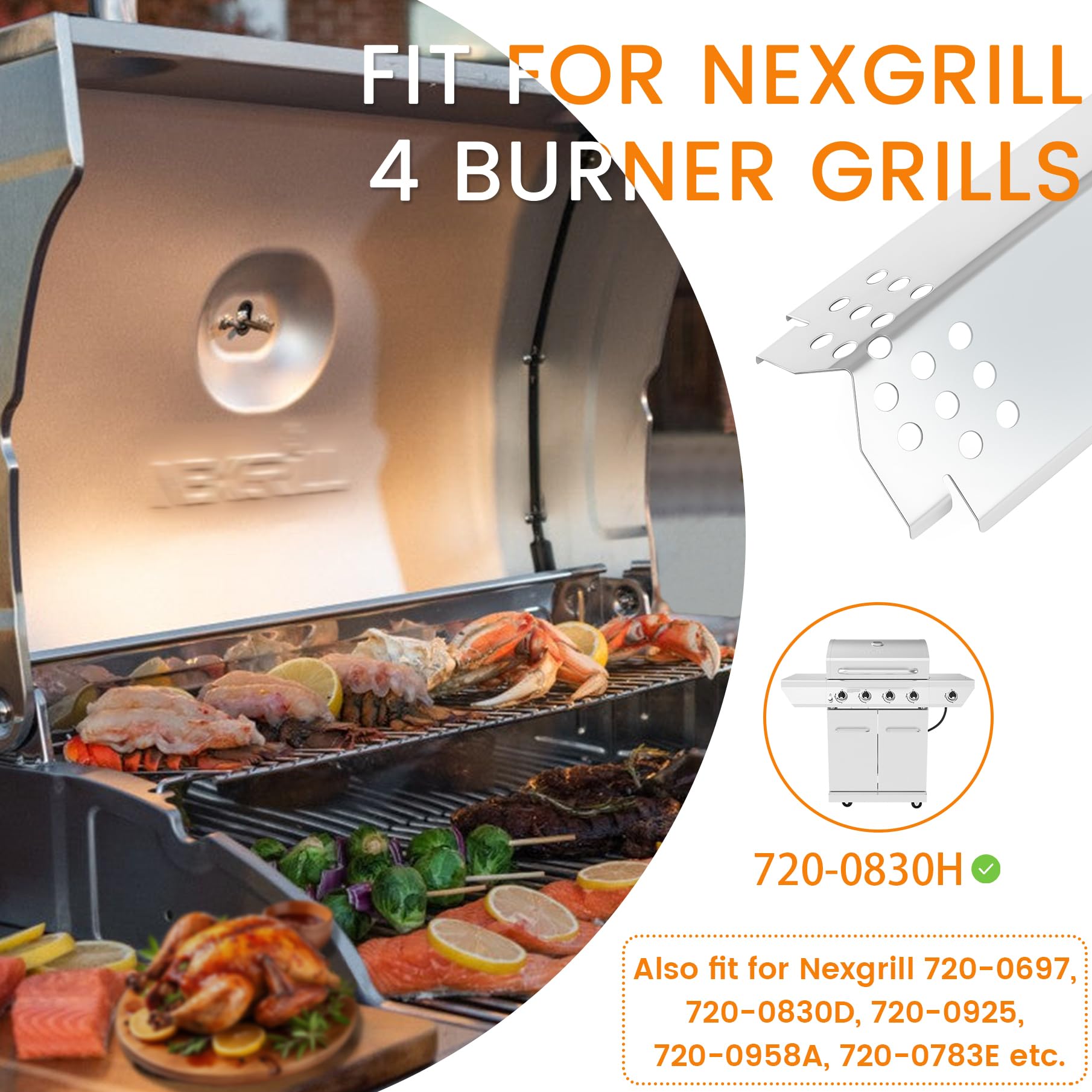 CANDANA Nexgrill burner covers protect flame zone for consistent heat