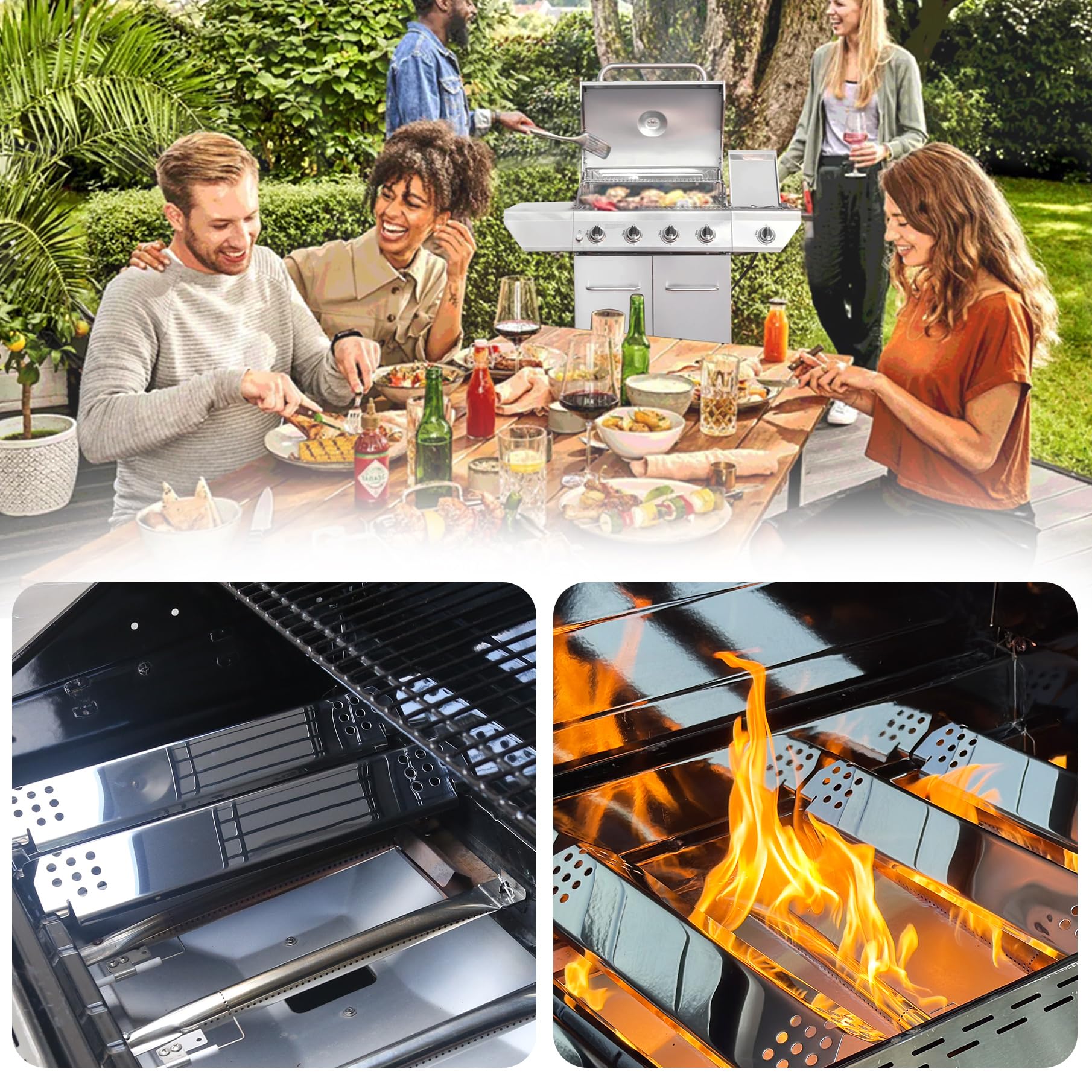 CANDANA stainless steel heat plate provides durable, easy to clean protection