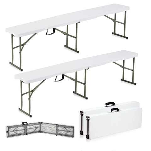 Candockway 6ft folding bench with carrying handle and lock, easy transport for outdoor seating
