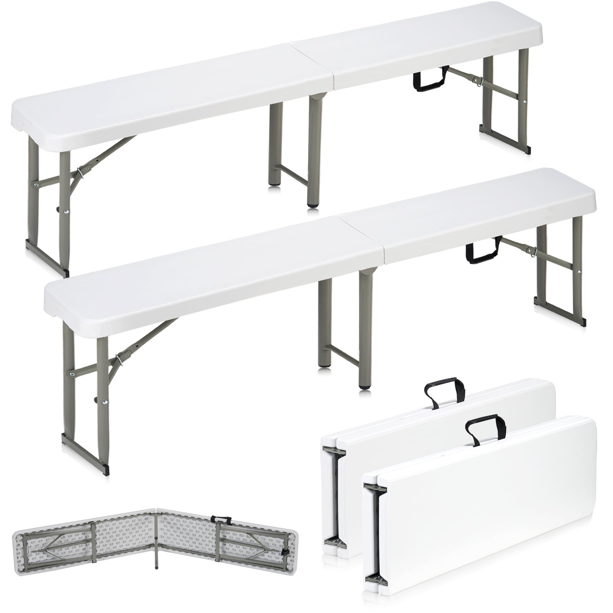 Candockway 6ft folding bench with handle for easy transport and quick setup.