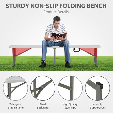 Candockway 6ft folding bench waterproof panel resists dirt.
