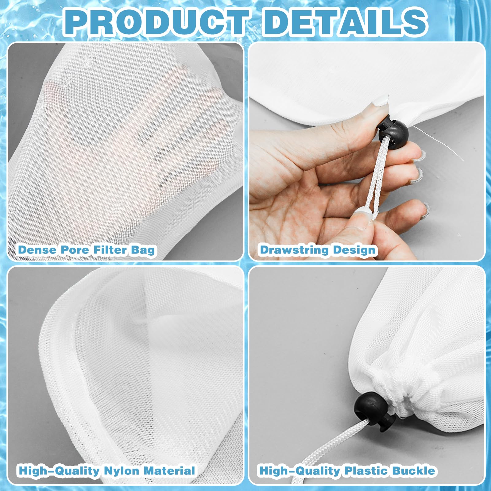 CANIPHA micro-pore mesh exterior filters sediment and leaves efficiently.