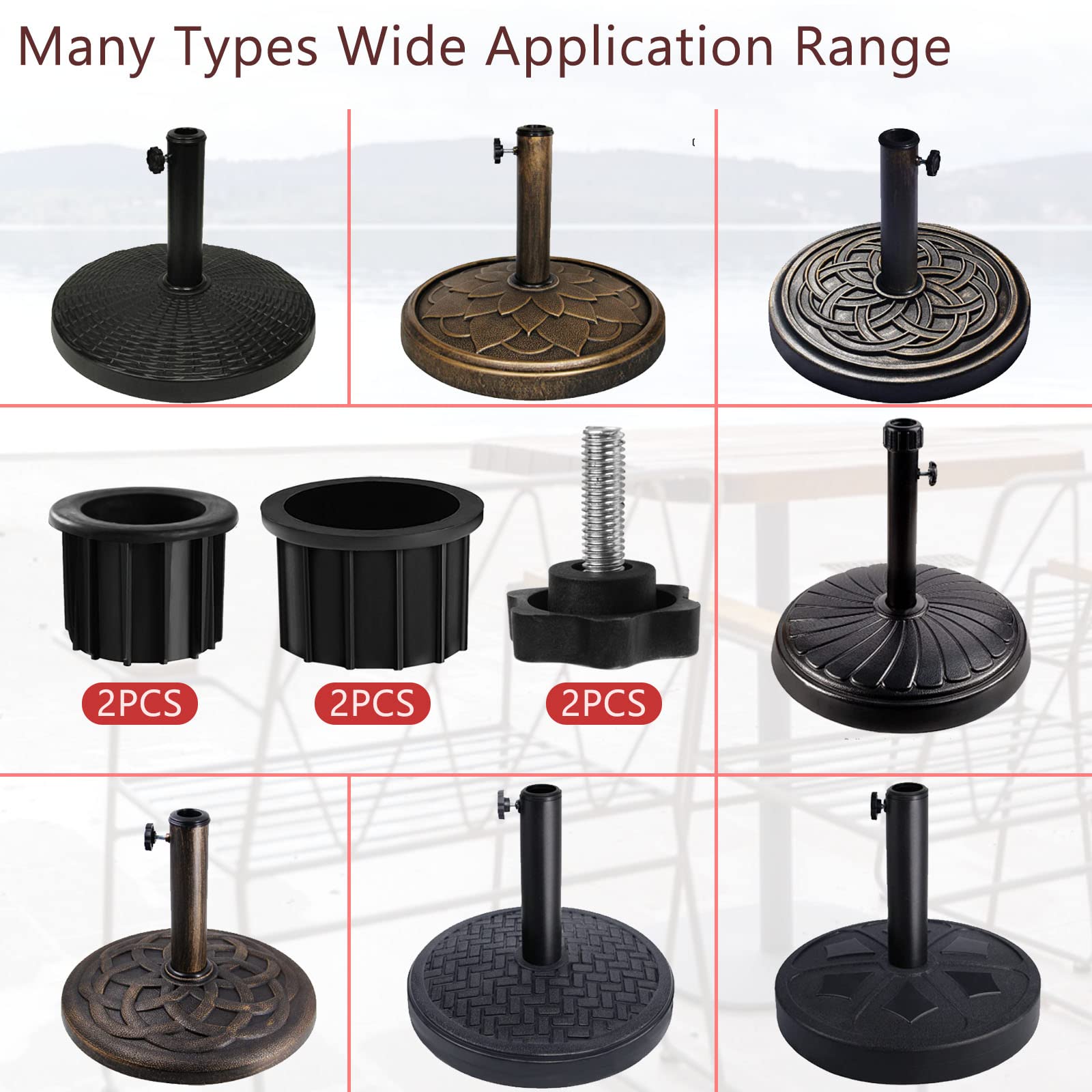 CANIPHA outdoor umbrella base parts in black blend with most decor