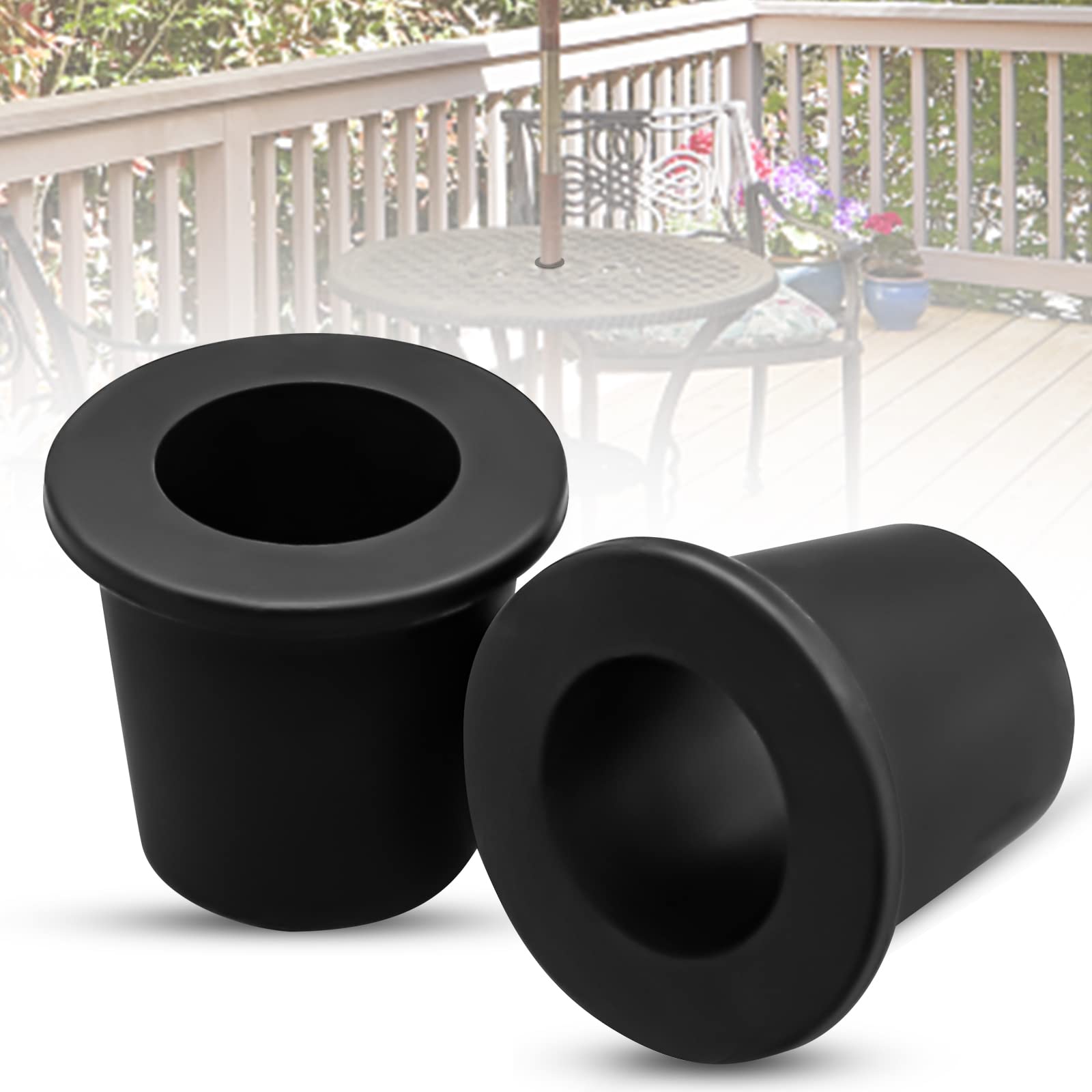CANIPHA patio umbrella hole ring fits 2–2.5 inch holes, stabilizing your table umbrella.