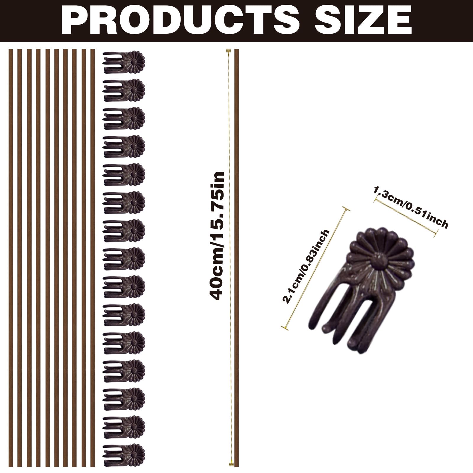 CANIPHA brown clip attaches stems securely for neat shaping.