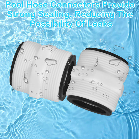 Two rubber gaskets seal connections to minimize leaks during water flow.