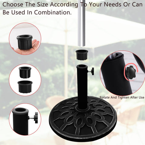CANIPHA umbrella base plug cover conceals hardware with a clean look