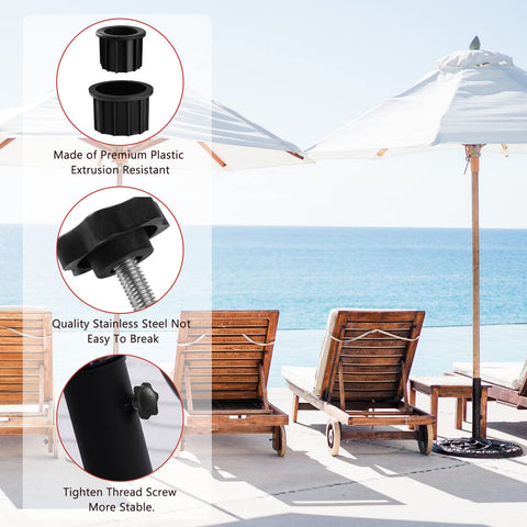 CANIPHA umbrella base screw thread provides robust attachment and stability