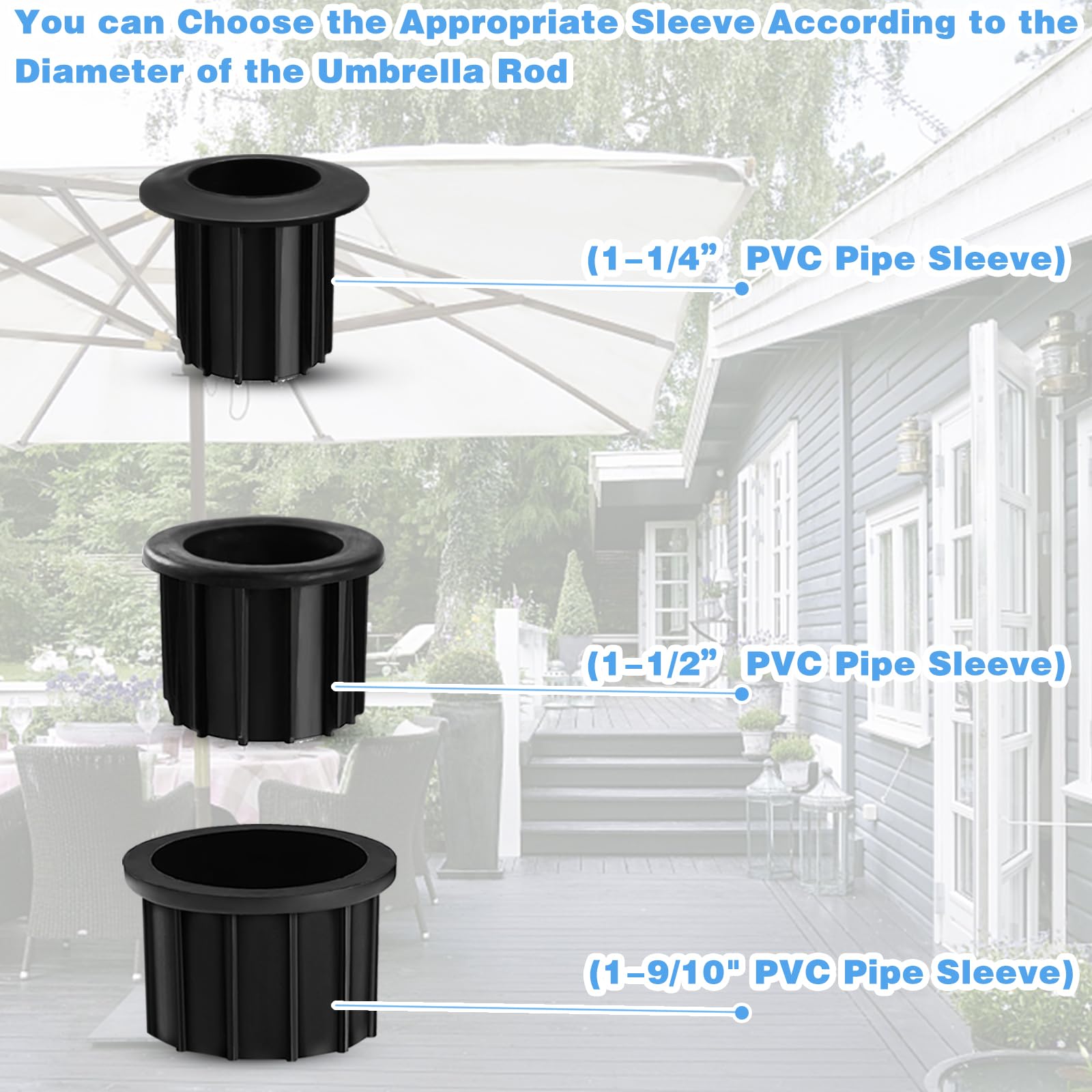 CANIPHA umbrella mount sleeve 4cm delivers solid grip for mid-size poles