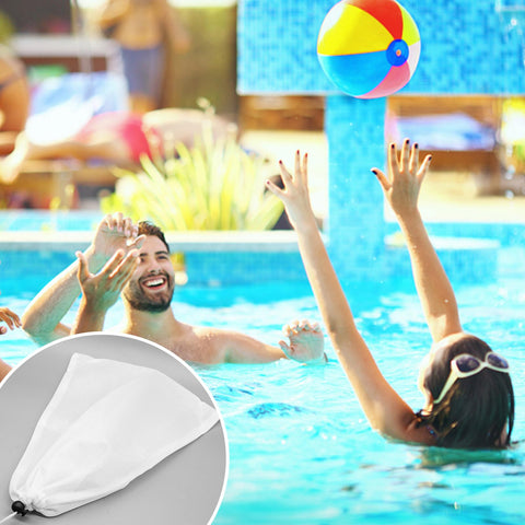 CANIPHA white nylon fabric construction for durable pool bags.