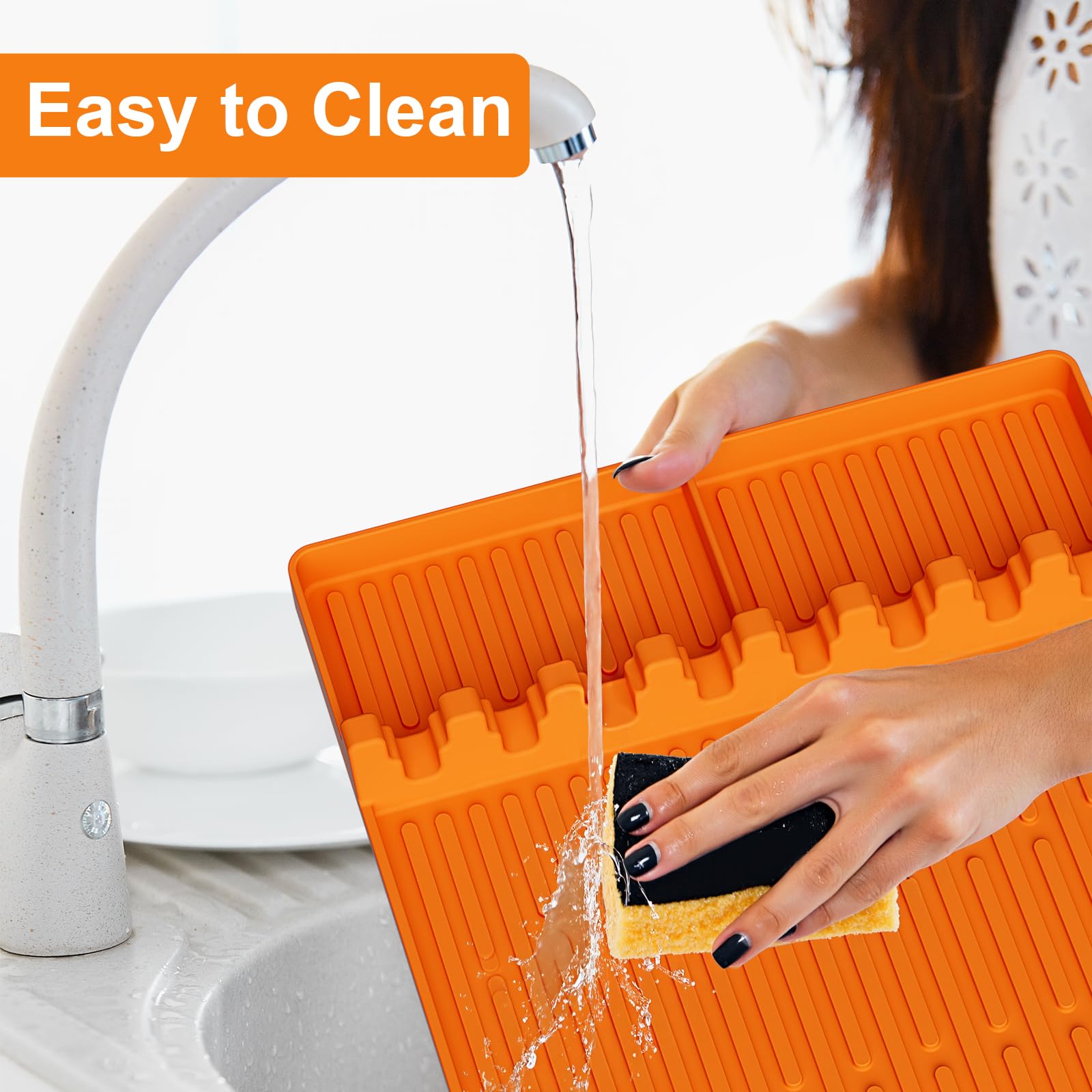 CANIVI silicone mat rolled for storage, saving counter space.